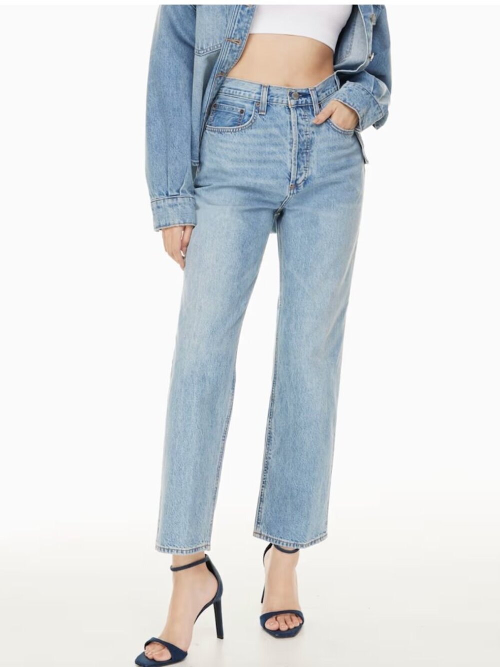 Denim Forum The Joni High Rise Loose Button Fly Jeans Size 28